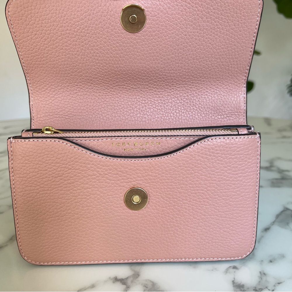 NWT Tory Burch Britten Mini Top Handle Leather Crossbody Bag Pink Moon - Picture 10 of 16